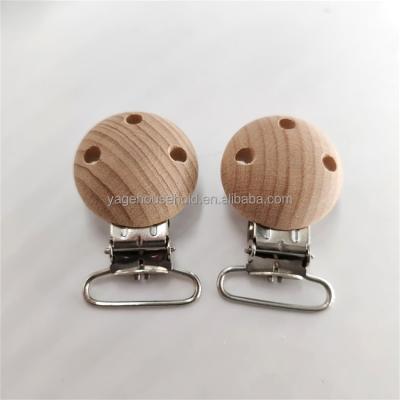 China 29mm Natural Beech Wood Pacifier Clip Baby Wooden Pacifier Clips DIY Pacifier Chain Nursing Line Tail Accessory 25mm Width for sale