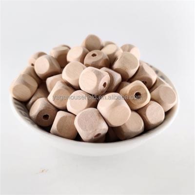 China 12mm Natural Wooden Wooden Loose Beads, Wooden Pacifier Beads, Natural Wooden Die Beads for sale