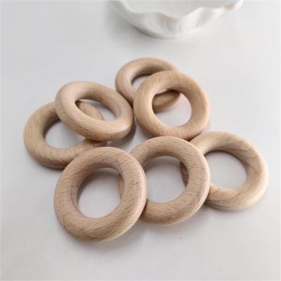 China Natural Round Wooden Ring Circle 44x10mm Beech Wood Baby Teething Ring for sale