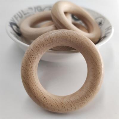 China Teething Ring Natural Round Wooden Baby Beech Wood 50x10mm Teething Ring Circle for sale