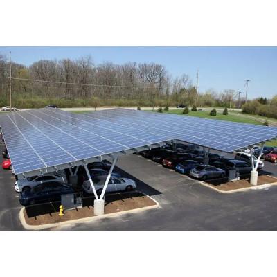 China Factory Direct Sales Low Price Commercial Double Racking Low Price Solar Steel Carport PV Parking Lot Project For Open Field for sale