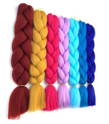 China High quality high temperature synthetic ombre hair extension fiber raw material braiding elephant braid synthetic braiding hair for sale