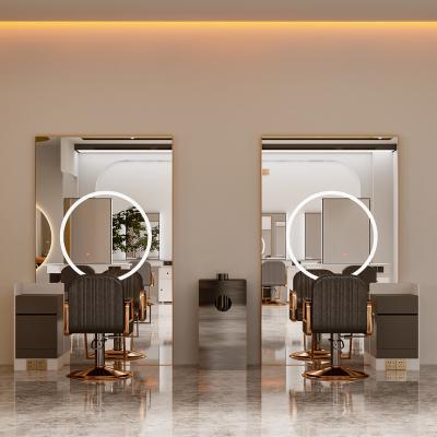 China Best Modern Selling Hot Selling Metal Edging Led Opening Light Wall Mirror For Beauty Salon And Barber Shop for sale