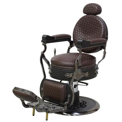 China Traditional High End Gold Plated Stainless Steel Barber Chair Reverse PU Leather Back Custom Size For Barber Shop for sale