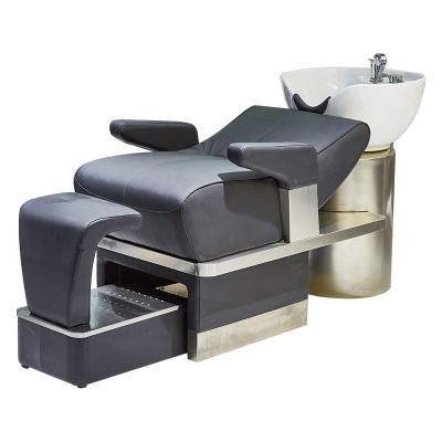 China Wholesale China TradeLluxury Traditional Electric Hair Wash Massage Chair With Ceramic Bowl Sink For Beauty Salon for sale