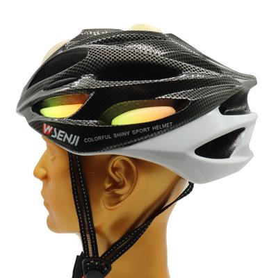 China Unique Design Sports Goods Bicycle Mountain Bike Helmet With LED Flash Fluorescent Light Cycling Helmet for sale