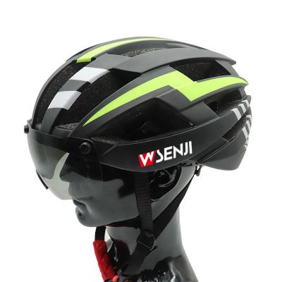 China High Quality Glass Sun Visor Fashion Style Youth Bike Helmet With Sun Visor Lightweight Road Bike Helmet for sale