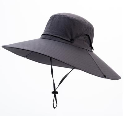 China Wholesale White Outdoor Wide Brim Hat Mens 360 Sun Protection Sun Hat UV Protection Bucket Hats Fishing Hat For Men for sale