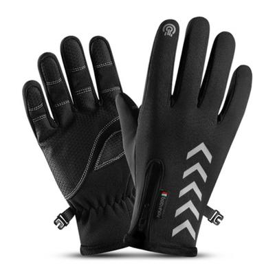 China 2022 Heat Outdoor Waterproof Sports Five-finger Touch Screen Non-slip Night Rising Reflective Logo Gloves for sale