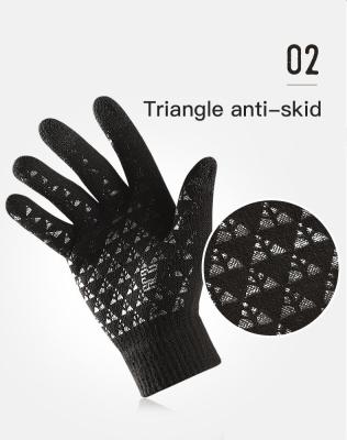 China Warmth couple winter velvet thickening wool knitting touch screen driving, riding, non-slip gloves for sale