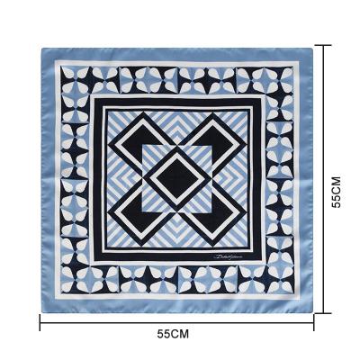 China DecorateÂ   Low MOQ Polyester Cotton Custom Square Bandana From Satin With Digital Or Screen Printed Logo for sale