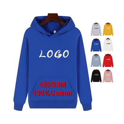 China High Quality Custom Logo Embroidery 100% Cotton Men's Heavy String Hoodies Anti-Wrinkle Hoodies For Unisex for sale