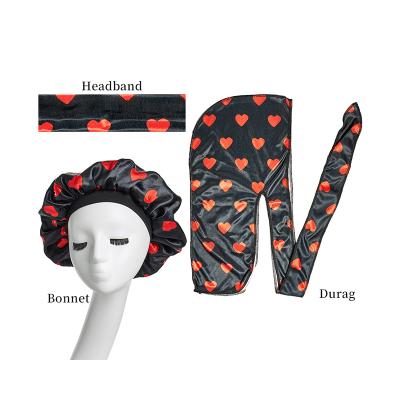 China elegant & brand comfortable free shipping famous chef bands double layer sleep hat designer Bonnet And Durag set for sale