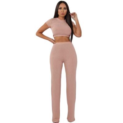 China Women summer two-piece set 2021 selling high elastic warm QUICK-DRY cotton wide-leg casual suit sets clothing for sale