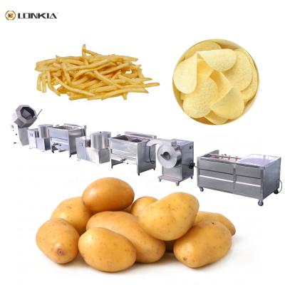 Cina Vegetable Processing Factory Price Mini Investment Semi Automatic Potatoes Banana Chips French Fries Making Production Line in vendita