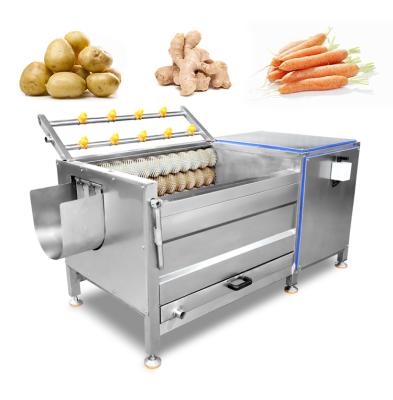 China Root Vegetable Lonkia Brush Roll Potato Peeler Carrot Ginger Peeling Washing Ginger Peeling Machine for sale