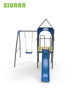 China XIUNAN XNS017 Modern Funny Easy To Collect Wooden Plastic Kids Swing Toy Swing Set And Slide Kids Outdoor Yard for sale