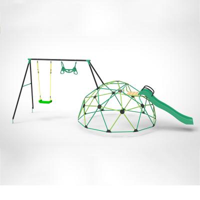 China XIUNAN XCF005 Modern Outdoor Furniture Dome Metal Swing Climbing Set with Slide Climbing Frame for Kids Outdoor Gym Swingset Outdoor Jungle Exercise for sale