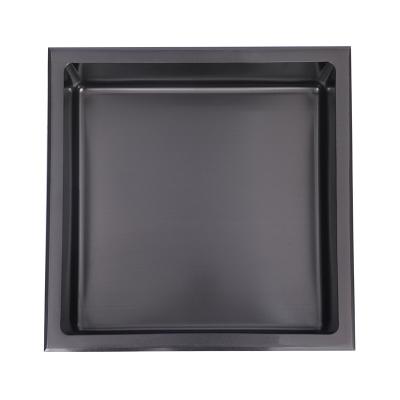 China Modern Black Stainless Steel Shower Niche Simple Shower Shelf Insert For Bathroom Niche for sale