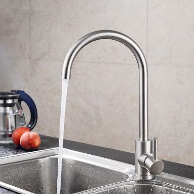 China Sense Faucets Modern Kitchen Faucet Stainless Steel Faucet Single Handle Cold Hot Mixer Tap for sale