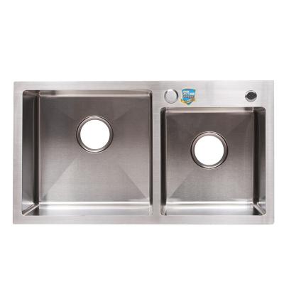 China Without Double Faucet Kitchen Basin Bowl Stainless Steel Kitchen Handmade Undermount Sink 201/304 for sale