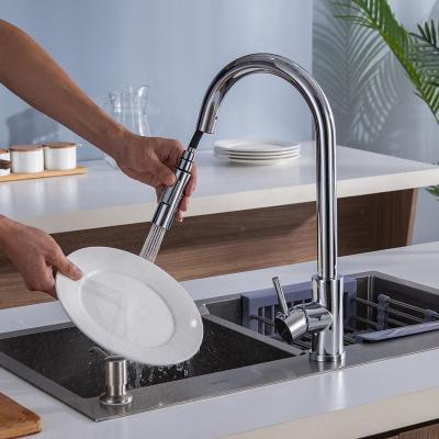 China Contemporary High Quality 304 Stainless Steel Kitchen Faucets With Pull Out Sprayer for sale