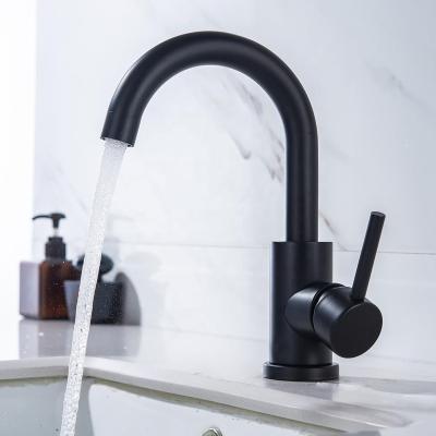 China Contemporary Sanitary Ware Productions cUPC Matt Black Single Hole Bathroom Sink Faucets for sale