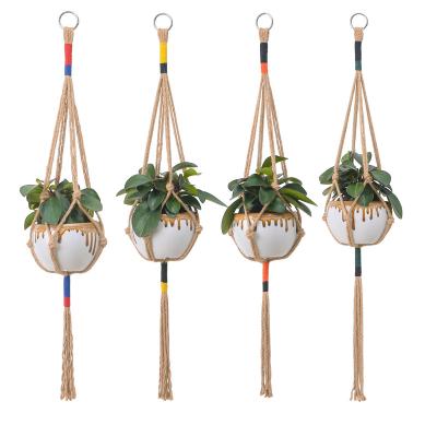 China Handmade Plant Hanger Macrame Planter Basket Flower Indoor Hanging Decorative Pot Holder for Boho Home Indoor Outdoor Decor for sale