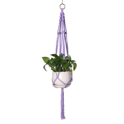 China Amazon Handmade Hot Selling Plant Hanger DIY Cotton Macrame Rope Arming String Basket Gardening Woven Indoor Outdoor Flowerpot for sale