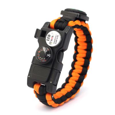 China Sports Wholesale Outdoor Camping Rise LED Whistle Men's Wristband, Hot Wholesale Instrument Thermograph Multifunctional Wristband Wristband for sale