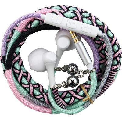 China Universal Product Hot-selling National Wind Woven Polyester + Nylon Universal Earphone Wire Controlled Cable for sale