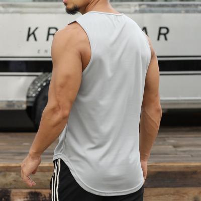 China New Solid Color QUICK DRY Men's Sleeveless Vest Fitness Running Training Tank Top for sale