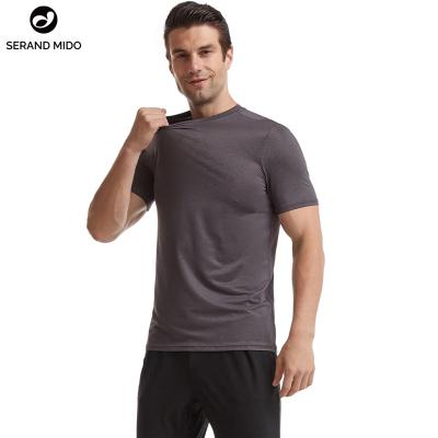 China Spandex High Quality Men's Anti-wrinkle Polyester Sport Use Quick Dry Fitness Leisure Wear Comfortable Gym T-shirt for sale