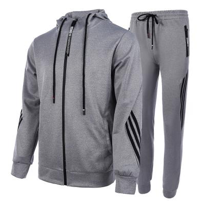 China Wholesale 2 Piece Anti-Shrink Tracksuit Shaping Active Wear Hoodies Zipper Men Training And Jogging Wear Set For Men for sale