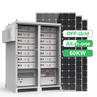 China Solar system/solar energy storage system system 150KWH 50kw output power energy storage with PV power 60kw LiFePO4 battery solar energy for sale