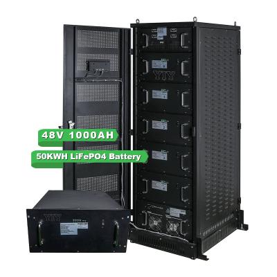 China Solar system / energy storage 48v 1000ah 50kwh lithium battery pack lifepo4 rackmount case for sale