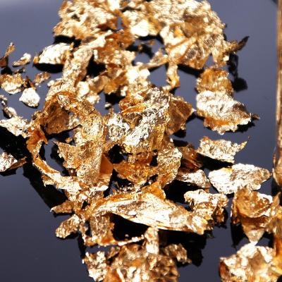 China For Food and Beverage Decoration Gold Foil Edible Flakes 24K Gold Foil Paper for Cake Ice Cream Decoration for sale