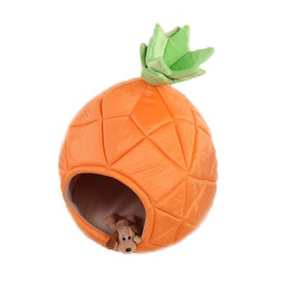 China Hot Sale Breathable Cute Pet Bed House Pineapple Shaped Folding Breathable Indoor for sale