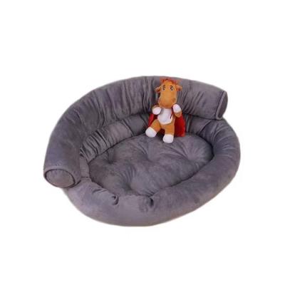 China Gray Suede Breathable Luxury Waterproof Dog Sofa Dog Bed for sale