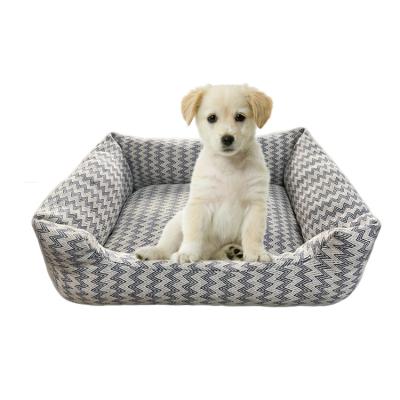 China Quality Assurance Various Sustainable Styles Of Striped Pattern Comfortable Pet Beds For Sleep And Relaxation for sale