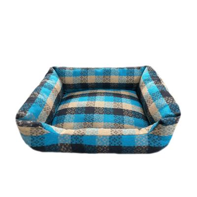 China Breathable Custom Thickened Fluffy Jacquard Fabric Pet Bed for sale