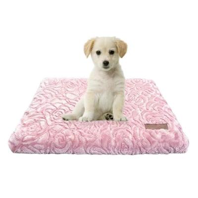 China Sustainable Custom Cotton Loop Fleece Super Soft Pet Bed Soft Washable Cushion for sale