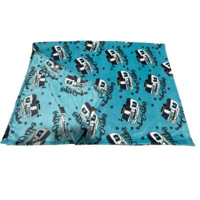 China Manufacturer Latest Design Waterproof Fluffy High Quality Soft Blue Flannel Material Pet Blanket for sale