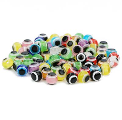 China Jewelry Accessories Resin Sky Eyeball Color Round Eye Bead Fish Eye Bead Color Stripe Round Loose Bead Jewelry Beads for sale