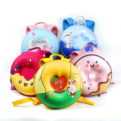 China Wholesale Waterproof Cute Little Kids Baby Boy Cartoon Rainbow Donut Mini Pu Bag For Children Gift School Bags for sale