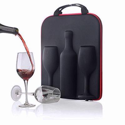 China Portable Shockproof Manufacturing Customized EVA Glasses Cocktail Champagne Packing Box Carrying Bag Earthquake Proof Buffer Wine Suitcase for sale