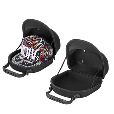 China Custom Closed Zipper Crate Baseball Caps Storage Case Travel Hat Traveling Case With Design Black Color With Portable Rope for sale