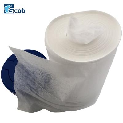 China Sustainable nonwoven products spunlace centerfeed dry wipe towel roll passes to make wet wipes for sale