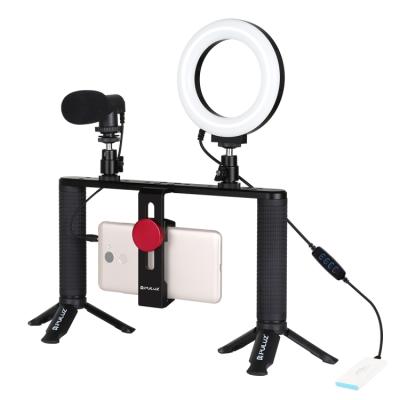 China PULUZ 4 in 1 Professional Vlogging Live Broadcast LED Selfie Light Studio Camera Cage QX-PKT3028 for sale