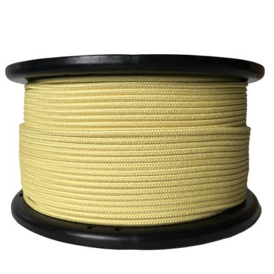 China Flame Retardant Beige Polyester Yarn Kevlar Static Rope 8mm for sale